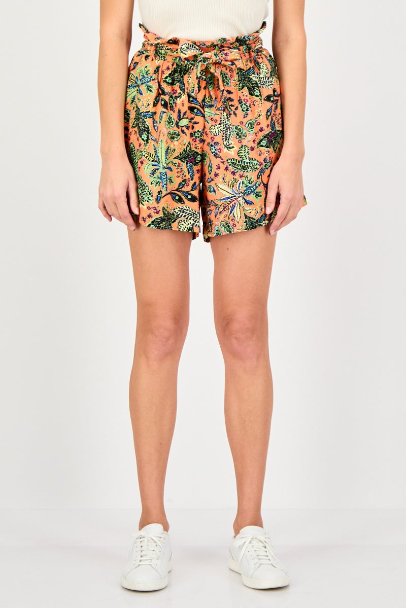promod Women Floral Print Shorts, Multicolor - Image 1